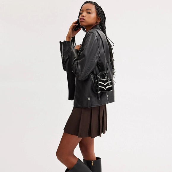 NWT Coach Rogue Bag 12 In Haircalf With Zebra Print (Micro Bag) - Picture 11 of 11